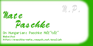 mate paschke business card